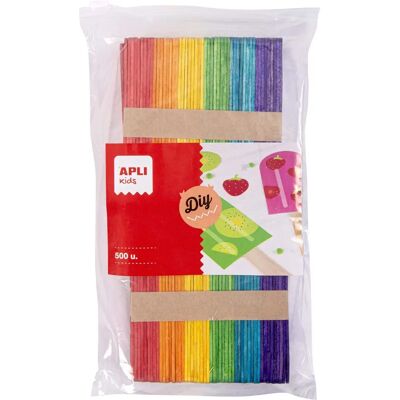Ensemble de Bâtons en Bois Apli - 114x10mm Multicolores pour artisanat - Publicité Ensemble de Bâtons en Bois Apli - 114x10mm Multicolores pour artisanat - Publicité