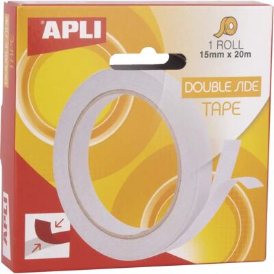APLI 17723 Doppelseitiges Klebeband - 15mm x 20m APLI 17723 Doppelseitiges Klebeband - 15mm x 20m