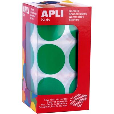Apli 708 Round Stickers - 33mm - Green - Pack of 59 Sheets Apli 708 Round Stickers - 33mm - Green - Pack of 59 Sheets