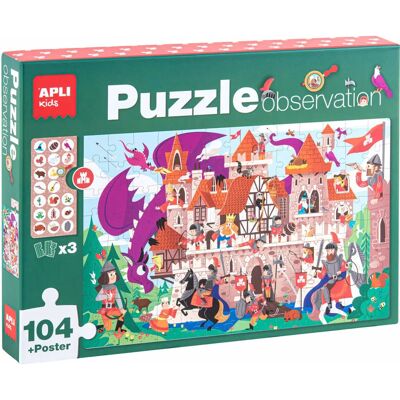 APLI Hrady Pozorovací Puzzle - 104 Dílů pro Děti APLI Hrady Pozorovací Puzzle - 104 Dílů pro Děti