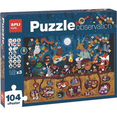 APLI Model 18507 - Forest Observation Puzzle 104 pcs APLI Model 18507 - Forest Observation Puzzle 104 pcs