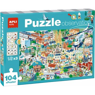 APLI 18820 Stads Puzzel - 104 Stukken voor Kinderen APLI 18820 Stads Puzzel - 104 Stukken voor Kinderen