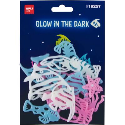 APLI - 19257 PECES Luminescent Fish - Luminescent - 12 pc - Sticker APLI - 19257 PECES Luminescent Fish - Luminescent - 12 pc - Sticker