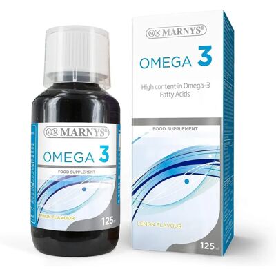 Marnys Omega 3 Goût Citron - Huile de Poisson 125ml - Publicité Marnys Omega 3 Goût Citron - Huile de Poisson 125ml - Publicité