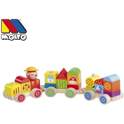 Moltó Giocattolo Bebè Treno Felice - 23 Pezzi - Treno in Legno Moltó Giocattolo Bebè Treno Felice - 23 Pezzi - Treno in Legno