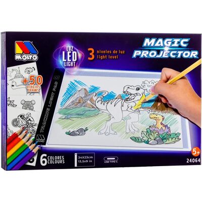 Projecteur Molto avec accessoires - Lumières multicolores, 6 crayons - Projecteur Projecteur Molto avec accessoires - Lumières multicolores, 6 crayons - Projecteur