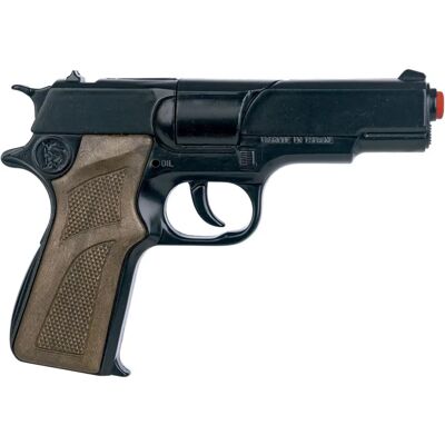 Gonher Pistolet de Cap Police 125/6 - Arme de Jouet, Noir, 8 Tir, Type Police - Publicité Gonher Pistolet de Cap Police 125/6 - Arme de Jouet, Noir, 8 Tir, Type Police - Publicité