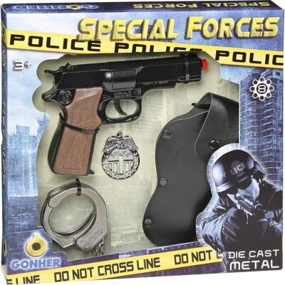 Set di Polizia Gonher - Pistola Giocattolo 8 Colpi Set di Polizia Gonher - Pistola Giocattolo 8 Colpi