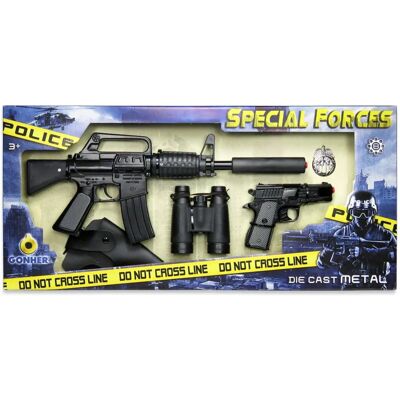 Ensemble Gonher Police Fusil Assaut Pistolet - Jeu - Publicité Ensemble Gonher Police Fusil Assaut Pistolet - Jeu - Publicité