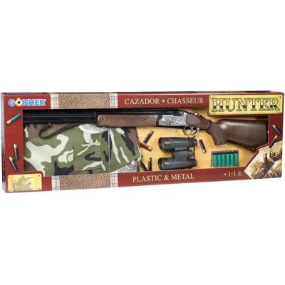 Set da Gioco Gonher Cacciatore - Pistola, Gilet, Binocoli, 6 Cartucce Set da Gioco Gonher Cacciatore - Pistola, Gilet, Binocoli, 6 Cartucce