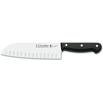 Couteau Santoku en Acier Inoxydable 3 Claveles Uniblock - Couteau de Cuisine Couteau Santoku en Acier Inoxydable 3 Claveles Uniblock - Couteau de Cuisine