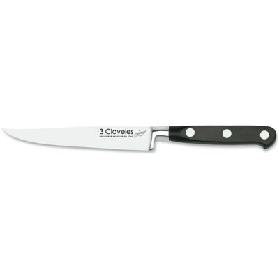 Cuchillo de Bistec de Acero Inoxidable 3 Claveles - Forjado, 12cm, Mango Negro - Cuchillería de Cocina Cuchillo de Bistec de Acero Inoxidable 3 Claveles - Forjado, 12cm, Mango Negro - Cuchillería de Cocina