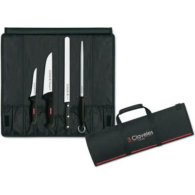 3 Claveles 01701 - Conjunto de Facas para Presunto com Afiador - Acessórios de Cozinha 3 Claveles 01701 - Conjunto de Facas para Presunto com Afiador - Acessórios de Cozinha