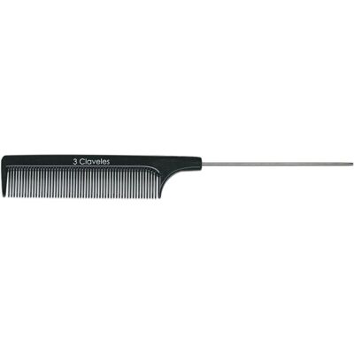 Pettine a coda in metallo nero 3 Claveles - Strumento di styling Pettine a coda in metallo nero 3 Claveles - Strumento di styling