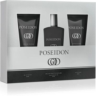 Set de Perfumes para Hombre Poseidon - Eau de Toilette, Gel de Ducha, Bálsamo Aftershave - Regalo para Hombres Set de Perfumes para Hombre Poseidon - Eau de Toilette, Gel de Ducha, Bálsamo Aftershave - Regalo para Hombres