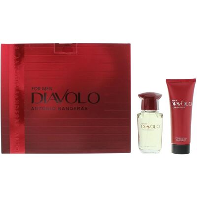 Antonio Banderas Diavolo - Herren Geschenkset - 50ml EDT + 75ml Aftershave-Balsam Antonio Banderas Diavolo - Herren Geschenkset - 50ml EDT + 75ml Aftershave-Balsam