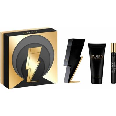Carolina Herrera Bad Boy Geschenkset - 100ml EDT + 10ml Reisespray + Duschgel Carolina Herrera Bad Boy Geschenkset - 100ml EDT + 10ml Reisespray + Duschgel