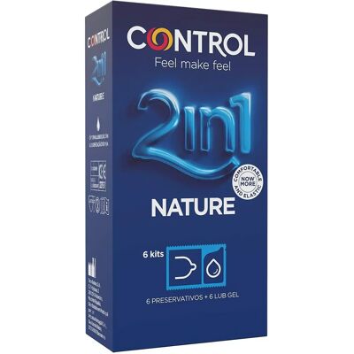 Control Duo Nature 2en1 Condones + Gel - Pack de 6 Control Duo Nature 2en1 Condones + Gel - Pack de 6