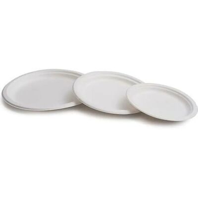 Bigbuy Home Plato Desechable Blanco Biodegradable ø 22,5 cm - plato desechable Bigbuy Home Plato Desechable Blanco Biodegradable ø 22,5 cm - plato desechable