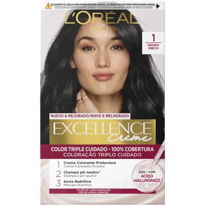 L'Oreal Paris Excellence Creme - #1 Zwart Haarverf L'Oreal Paris Excellence Creme - #1 Zwart Haarverf
