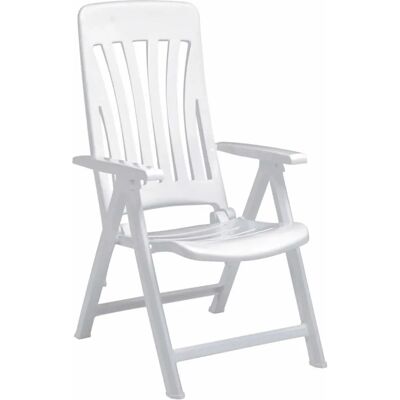 Sillón de jardín resistente Resol en color blanco - 5 posiciones Sillón de jardín resistente Resol en color blanco - 5 posiciones
