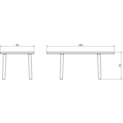 Resol - Mesa de jardín exterior rectangular Brava 180x90 - color blanco - Blanco Resol - Mesa de jardín exterior rectangular Brava 180x90 - color blanco - Blanco