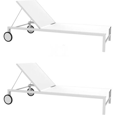 Chaises longues de jardin Resol Shio - Blanc - Ensemble extérieur - Publicité Chaises longues de jardin Resol Shio - Blanc - Ensemble extérieur - Publicité