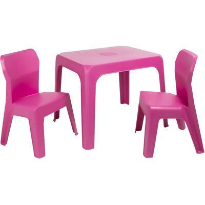 Set Tavolo e Sedie Fucsia per Bambini Resol Set Tavolo e Sedie Fucsia per Bambini Resol