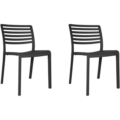 Ensemble de 2 chaises gris foncé Resol - Empilables, UV Protégé - Publicité Ensemble de 2 chaises gris foncé Resol - Empilables, UV Protégé - Publicité