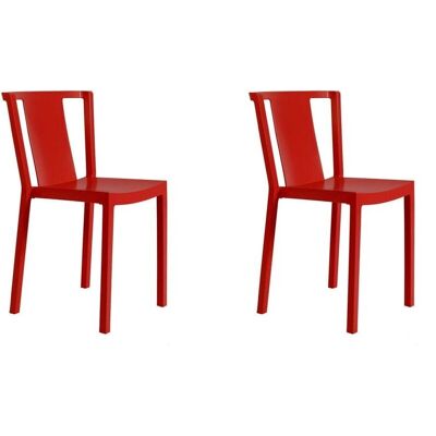 Silla apilable Neutra de interior/exterior roja - Muebles Resol Silla apilable Neutra de interior/exterior roja - Muebles Resol