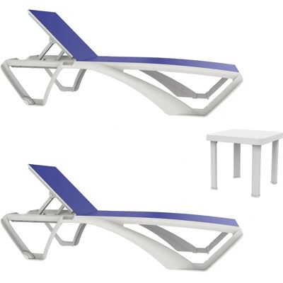 Conjunto de Muebles de Jardín Resol - Azul, Apilable, Reclinable Conjunto de Muebles de Jardín Resol - Azul, Apilable, Reclinable