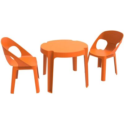 Set bambini arancione Resol - Tavolo e sedie - Interno/Esterno Set bambini arancione Resol - Tavolo e sedie - Interno/Esterno
