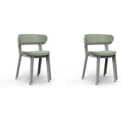 Silla moderna apilable gris verdoso - Interior/exterior Resol Silla moderna apilable gris verdoso - Interior/exterior Resol