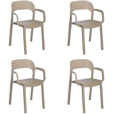 Ensemble de 4 chaises empilables Garbar Ona pour jardin et extérieur - Publicité Ensemble de 4 chaises empilables Garbar Ona pour jardin et extérieur - Publicité