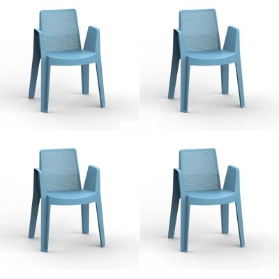 Ensemble de 4 chaises de jardin Play Bleu Rétro - Chaises de jardin - Publicité Ensemble de 4 chaises de jardin Play Bleu Rétro - Chaises de jardin - Publicité