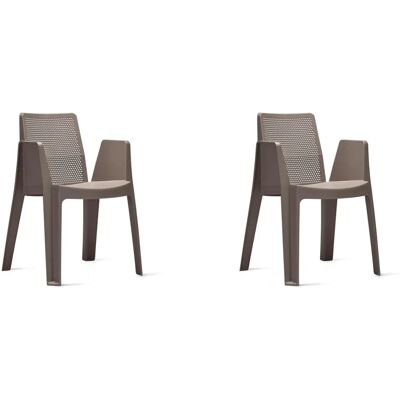 Ensemble de 2 chaises de jardin Play - Chocolat - Publicité Ensemble de 2 chaises de jardin Play - Chocolat - Publicité