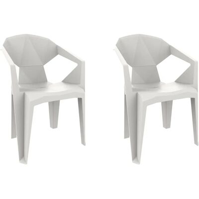 Sillas de jardín blancas Delta Resol - Conjunto apilable Sillas de jardín blancas Delta Resol - Conjunto apilable