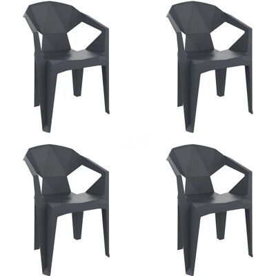 Resol Delta Conjunto de 4 Sillas de Jardín - Modernas, Resistentes UV Resol Delta Conjunto de 4 Sillas de Jardín - Modernas, Resistentes UV