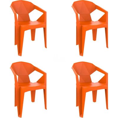Sillas de jardín Naranja Resol Delta - Apilables Sillas de jardín Naranja Resol Delta - Apilables