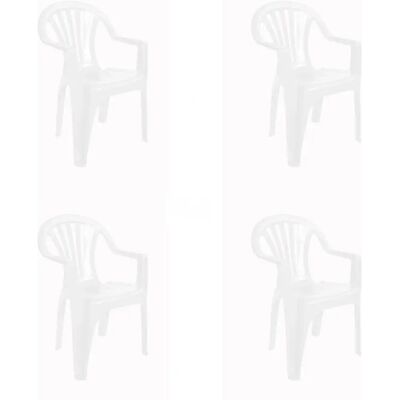 Ensemble de 4 Chaises de Jardin Pals - Blanc - Publicité Ensemble de 4 Chaises de Jardin Pals - Blanc - Publicité