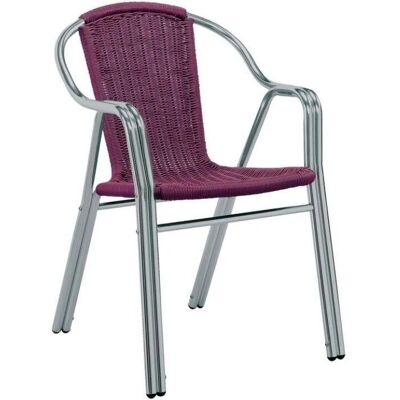 Silla apilable de aluminio Resol Edge Comfort Burdeos Silla apilable de aluminio Resol Edge Comfort Burdeos