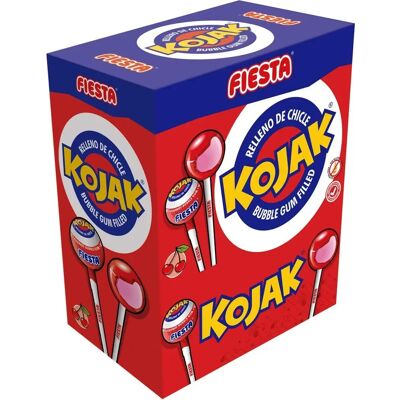 Ninguno Kojak Fiesta - 100 Unidades - Sabores: Cereza, Cola, Helado, Power, Sandía, Palomitas - Piruleta Ninguno Kojak Fiesta - 100 Unidades - Sabores: Cereza, Cola, Helado, Power, Sandía, Palomitas - Piruleta