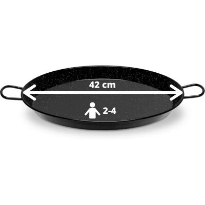 Padella per paella in acciaio smaltato spagnolo Verano - 42cm - Nero - Utensili da cucina Padella per paella in acciaio smaltato spagnolo Verano - 42cm - Nero - Utensili da cucina