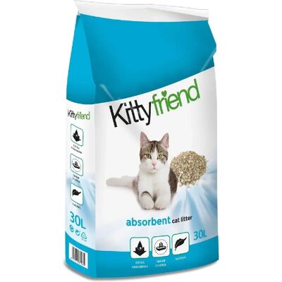 Kitty Friend Absorbent 30L Hoge Absorptie Kattengrind Kitty Friend Absorbent 30L Hoge Absorptie Kattengrind