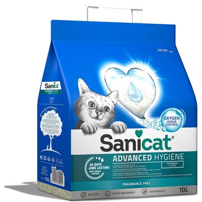 Litière pour Chats Sanicat Advanced Hygiene Sans Parfum - 10 L - Publicité Litière pour Chats Sanicat Advanced Hygiene Sans Parfum - 10 L - Publicité