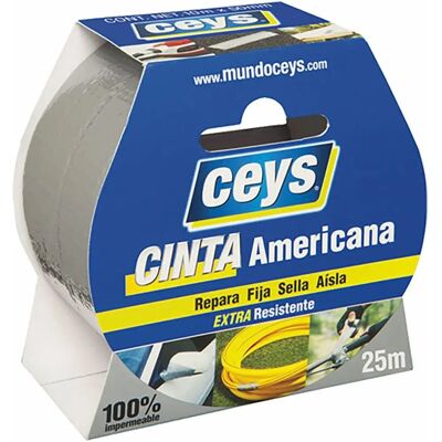 Nastro adesivo Ceys Argento - Resistente, 25 m x 50 mm Nastro adesivo Ceys Argento - Resistente, 25 m x 50 mm