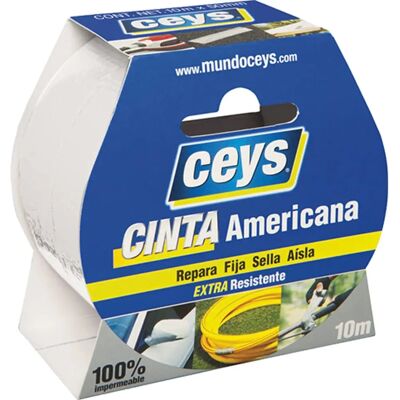 Ceys Witte Duct Tape - 10m x 50mm - Sterk & Waterdicht Ceys Witte Duct Tape - 10m x 50mm - Sterk & Waterdicht