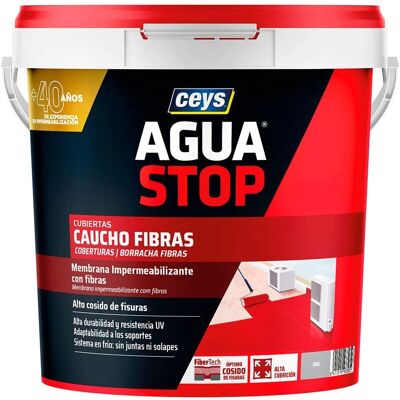 Aguastop Caucho Fibras Gris 5kg 903303 - Impermeabilización Aguastop Caucho Fibras Gris 5kg 903303 - Impermeabilización