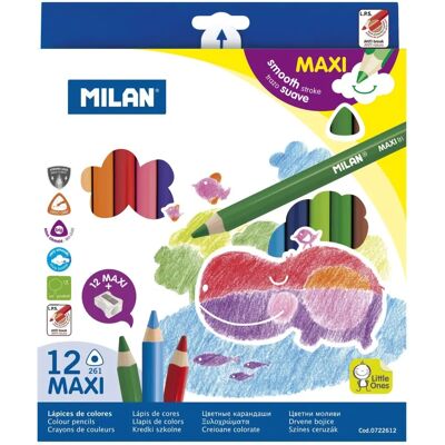 Milan Maxi Dreieckige Buntstifte - 12 Stück Milan Maxi Dreieckige Buntstifte - 12 Stück