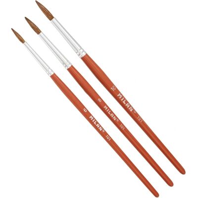 Set de Pinceaux Aquarelle Milan Série 101 - 3 Pinceaux Set de Pinceaux Aquarelle Milan Série 101 - 3 Pinceaux